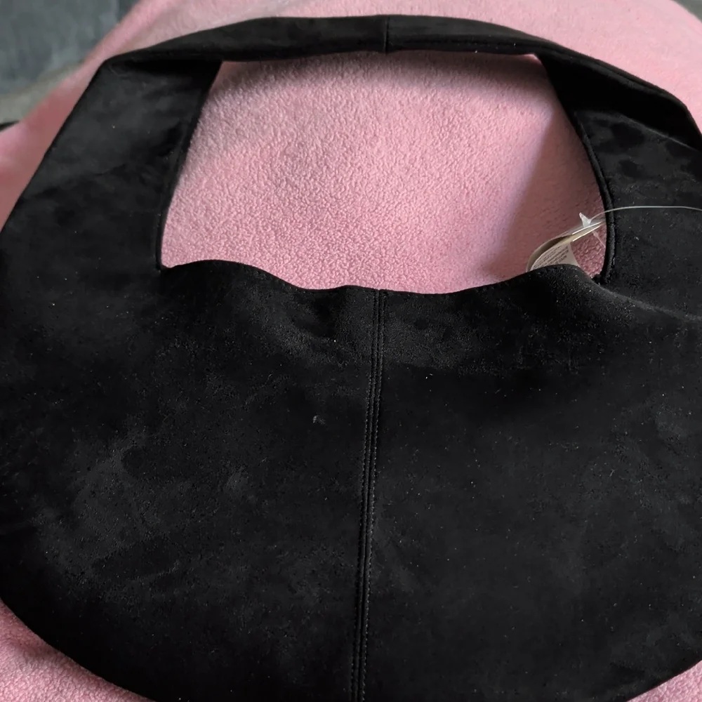 Hollister Black Suede Hobo Bag with Silver Studs